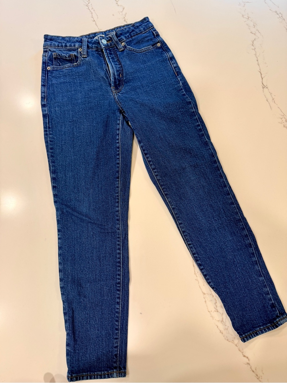 Old Navy Women's High-Rise Straight Jeans - Dark Blue